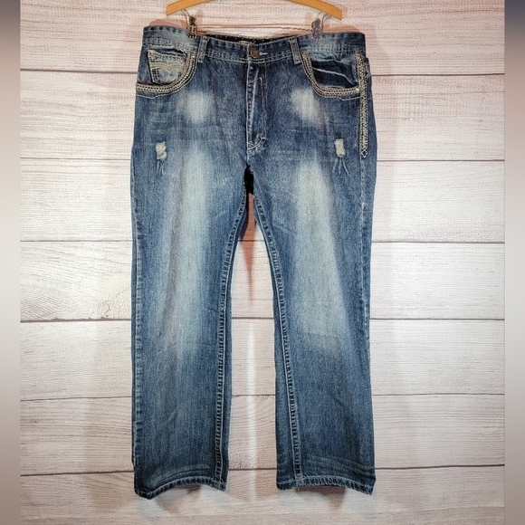 Gs115 Gramercy Slim Fit Jeans Blue Size 40x33 Men's - Picture 1 of 9